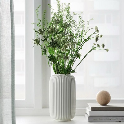 Stilren Ceramic Ribbed Vase