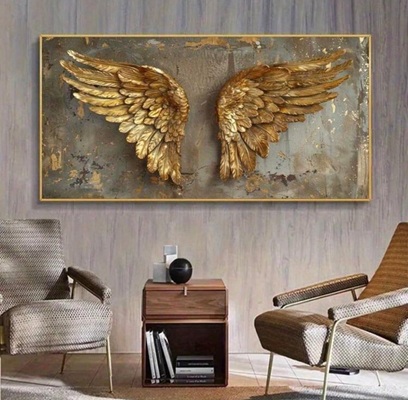 Golden Angel Wings Wall Art