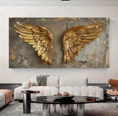 Golden Angel Wings Wall Art