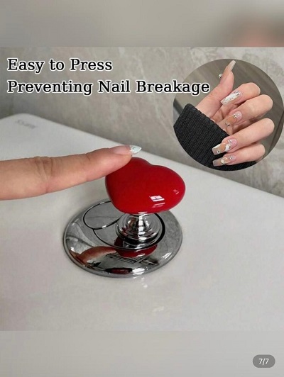 Heart-Shaped Toilet Flush Button