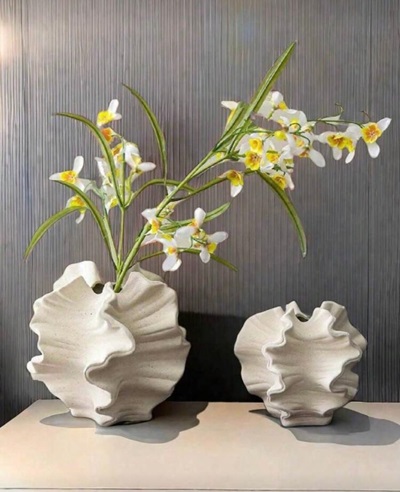 Modern Wave Ceramic Vase Set