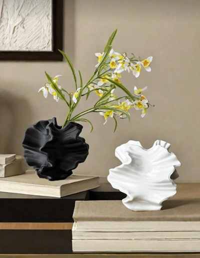Modern Wave Ceramic Vase Set
