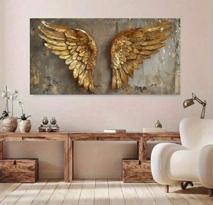Golden Angel Wings Wall Art