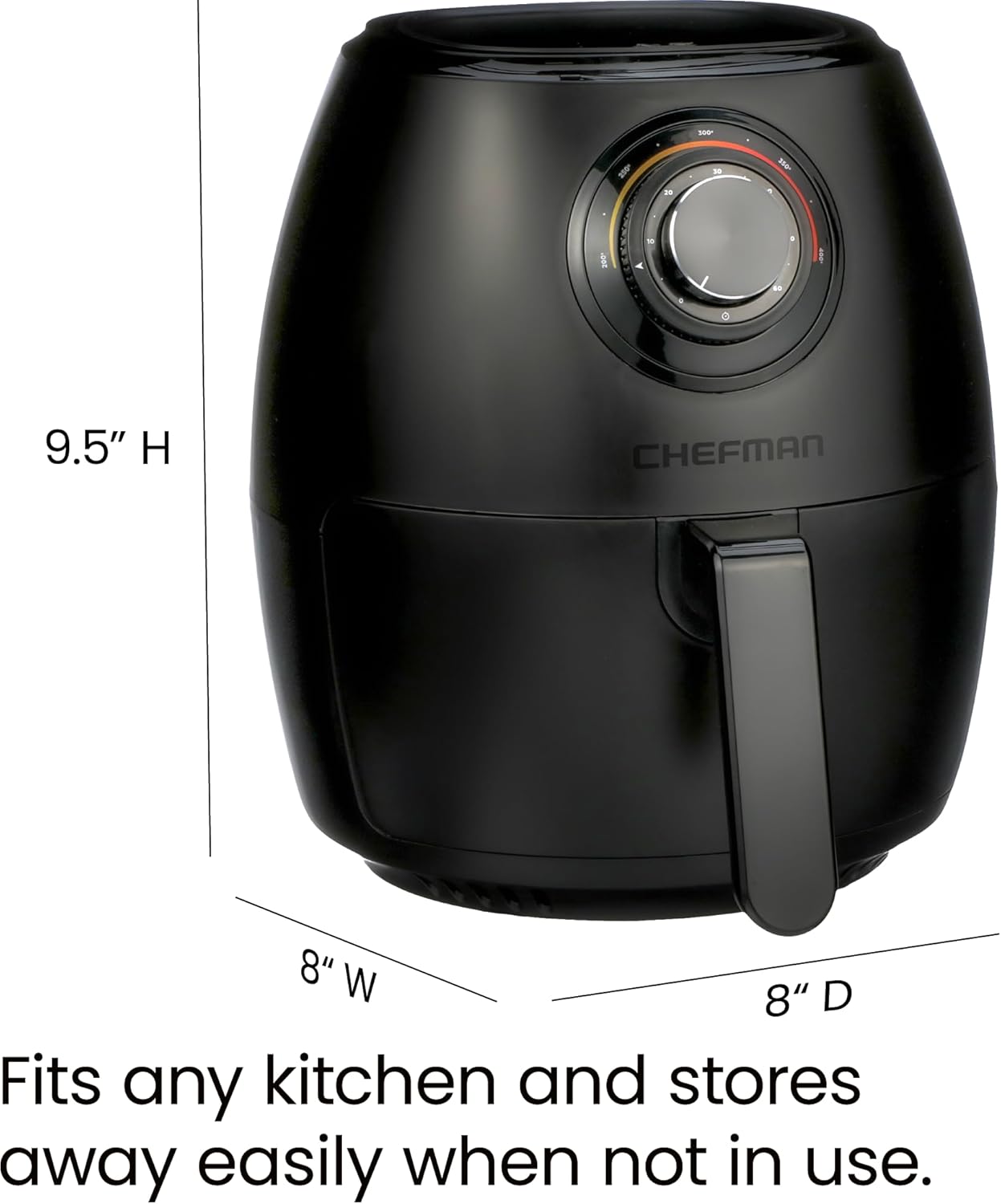 NEW CHEFMAN Small Air Fryer Healthy Cooking, 3.6 Qt, Nonstick, User Friendly and Dual Control Temperature, w/ 60 Minute Timer & Auto Shutoff, Dishwasher...