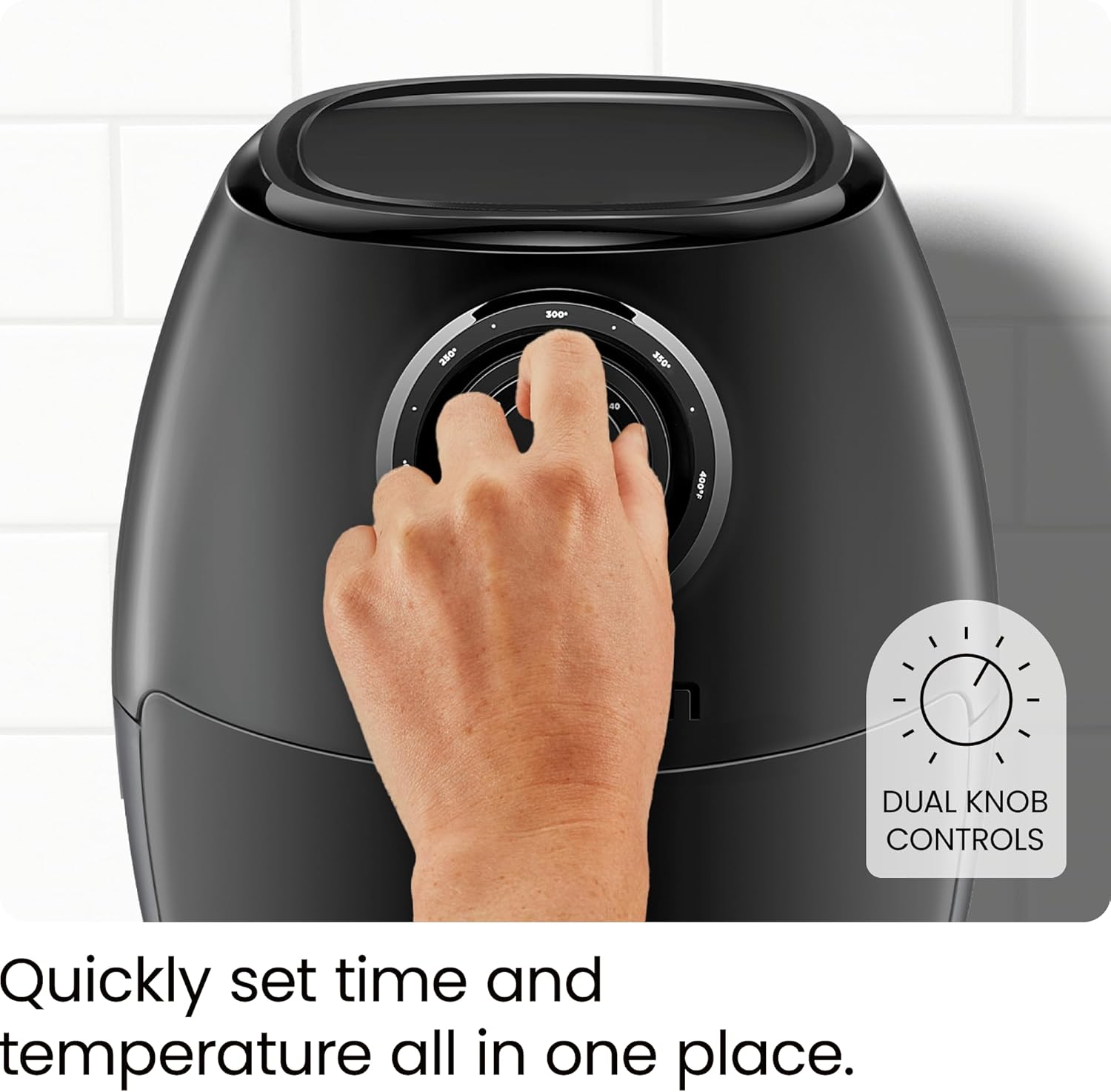 NEW CHEFMAN Small Air Fryer Healthy Cooking, 3.6 Qt, Nonstick, User Friendly and Dual Control Temperature, w/ 60 Minute Timer & Auto Shutoff, Dishwasher...
