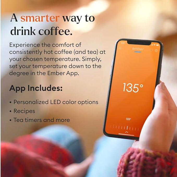 NEW Ember Temperature Control Smart Mug 2, 10 Oz, App-Controlled Heated Coffee Mug with 80 Min Battery Life and Improved Design, Black