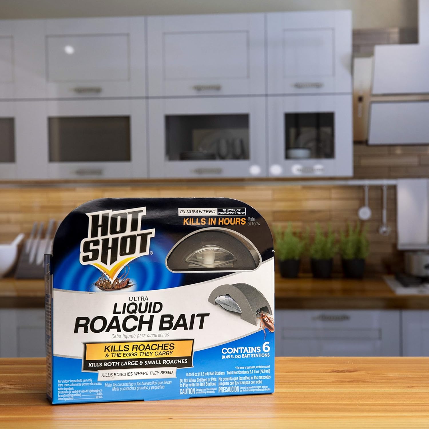 NEW Hot Shot Liquid Roach Bait, Roach Killer, 1 Pack, 6-Count