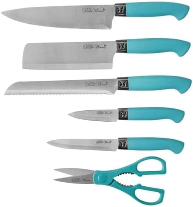 NEW Pioneer2 Woman Teal 11-Piece Stainless Steel Knife Block Set, Large
