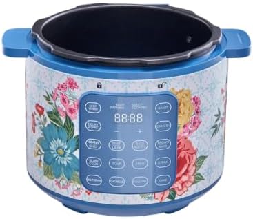 NEW Pioneer Woman 6-Quart Fancy Flourish Multi-Cooker – 7-in-1 Pressure Cooker with Touch Control,13 Smart Cooking Presets – Pressure Cook, Slow Cook, Sauté, Steam, Rice, and More