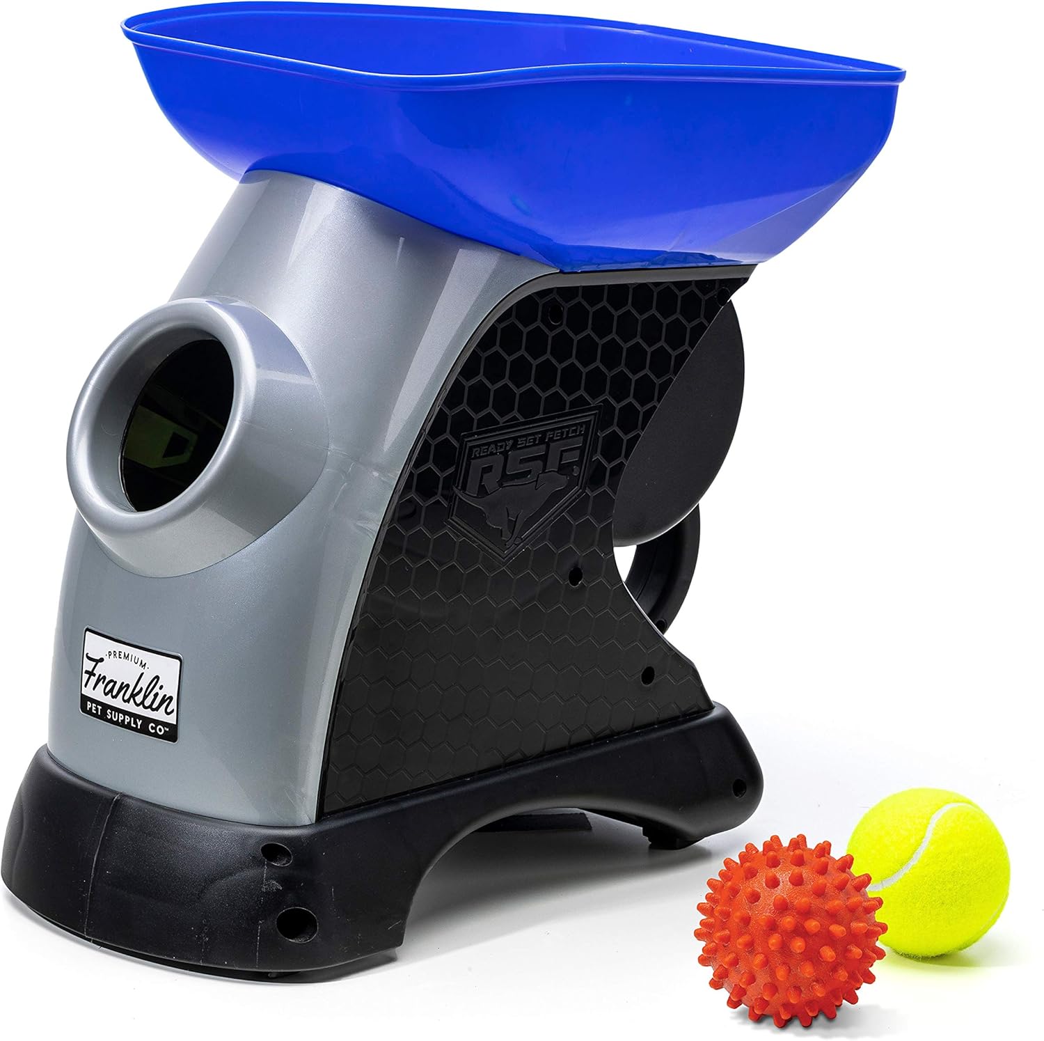 NEW Franklin Pet Ready Set Fetch Automatic Tennis Ball Launcher Dog Toy - Official Size Tennis Ball Thrower - Interactive Toy