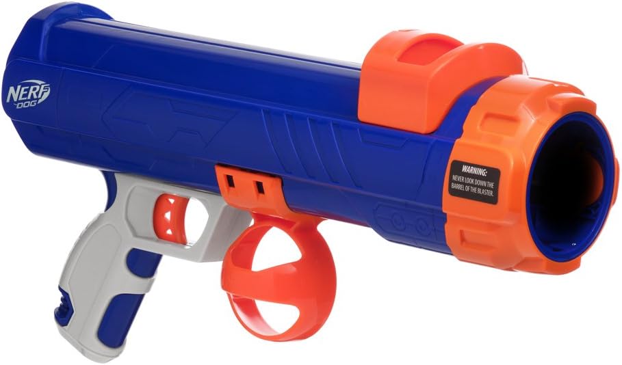 NEW Nerf Dog Tennis Ball Blaster Dog Toy Blue/Orange, 16 Inch Compact Blaster with 1 Ball