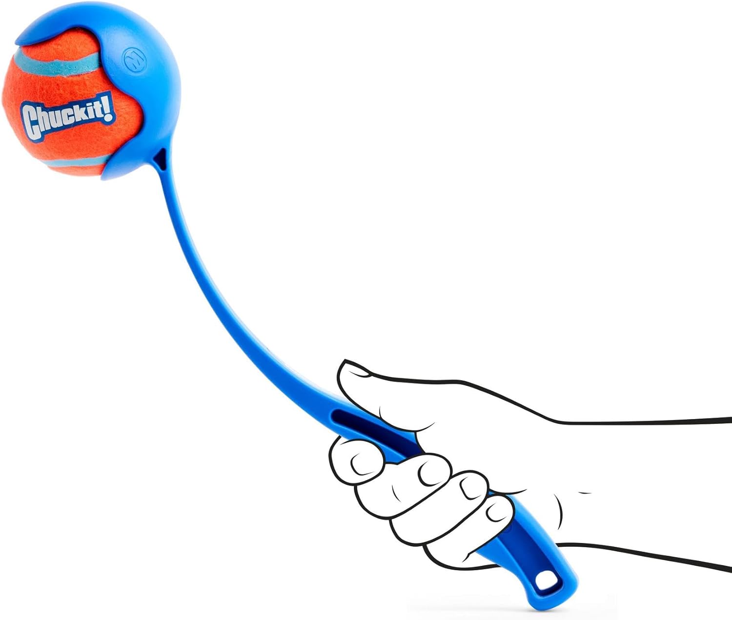 NEW Chuckit! Sport 12M Dog Ball Launcher - Includes a 2.5-inch Diameter Medium Ball for Dogs 20-60 Pounds - Manual Tennis Ball Thrower With a Slim Ergonomic...
