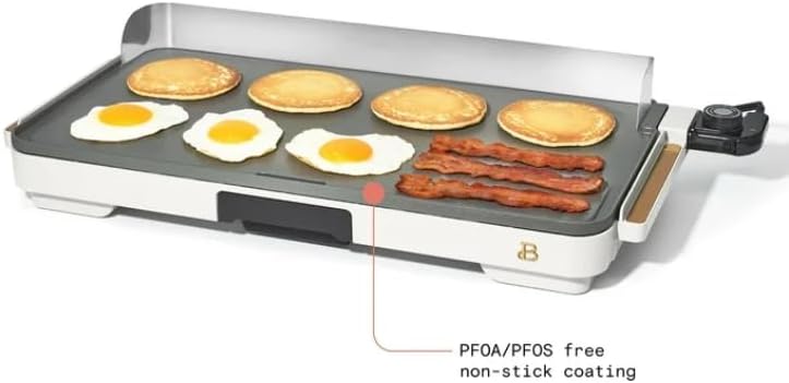 NEW Beautiful XL Electric Griddle 12" x 22" Non-Stick, White Icing by Drew Barrymore