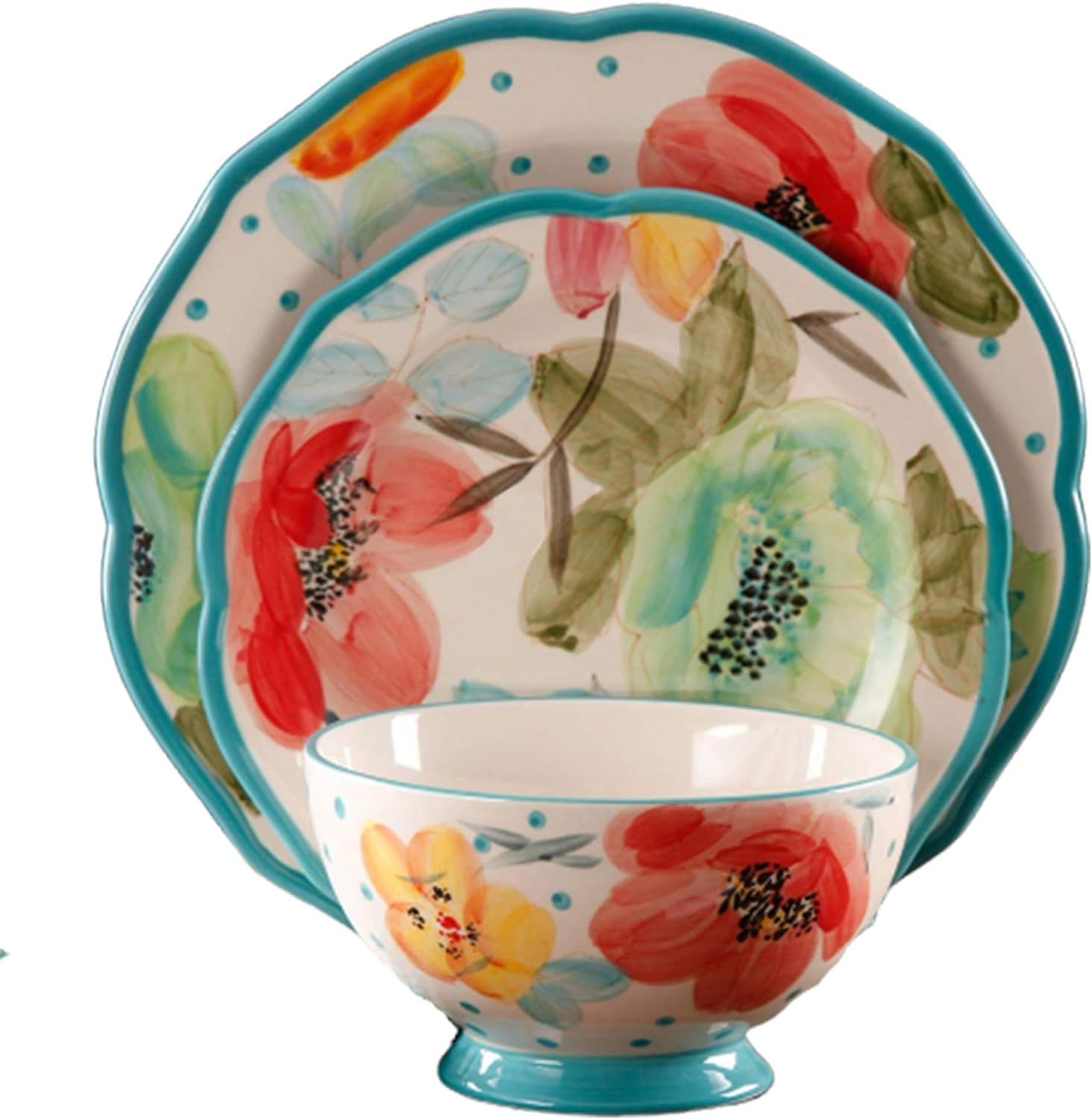 The Pioneer Woman Vintage Bloom 12-Piece Decorated Dinnerware Set