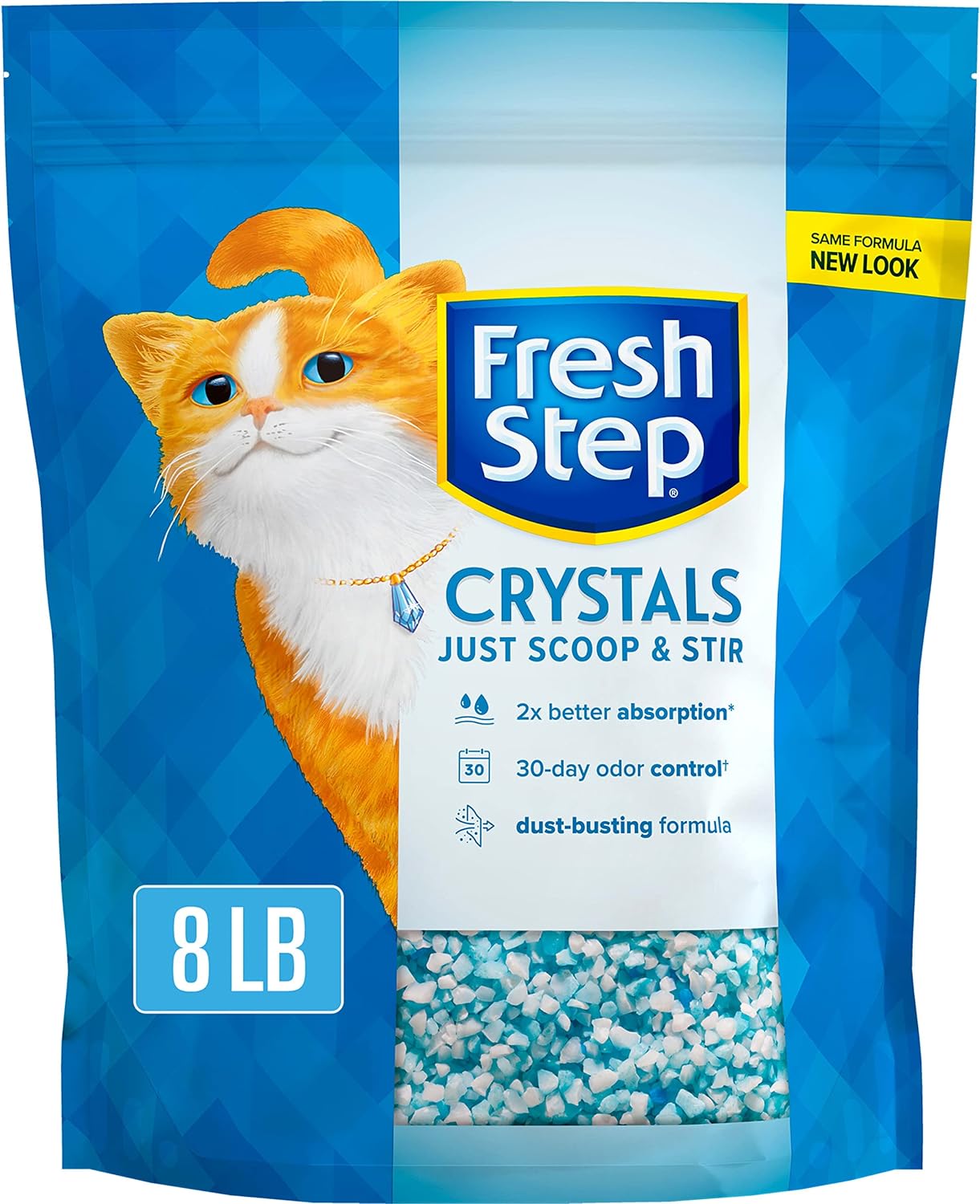 NEW Fresh Step Crystals Cat Litter, Ultra Lightweight and Absorbing, 16 lbs total, (2 Pack of 8lb Bags)