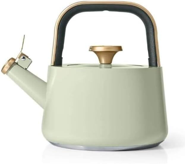 NEW Beautiful 1.8L Ceramic Non-Stick Stovetop Tea Kettle, Sage Green by Drew Barrymore