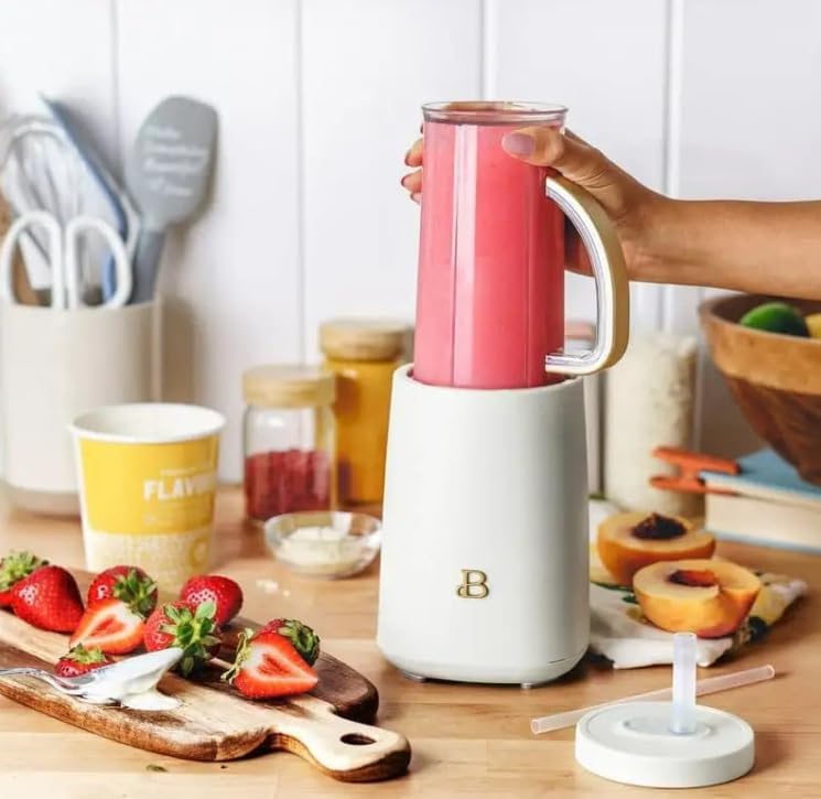 NEW Beautiful Personal Blender Set with 12 Pieces, 240 W, White Icing by Drew Barrymore, 16 oz, United States