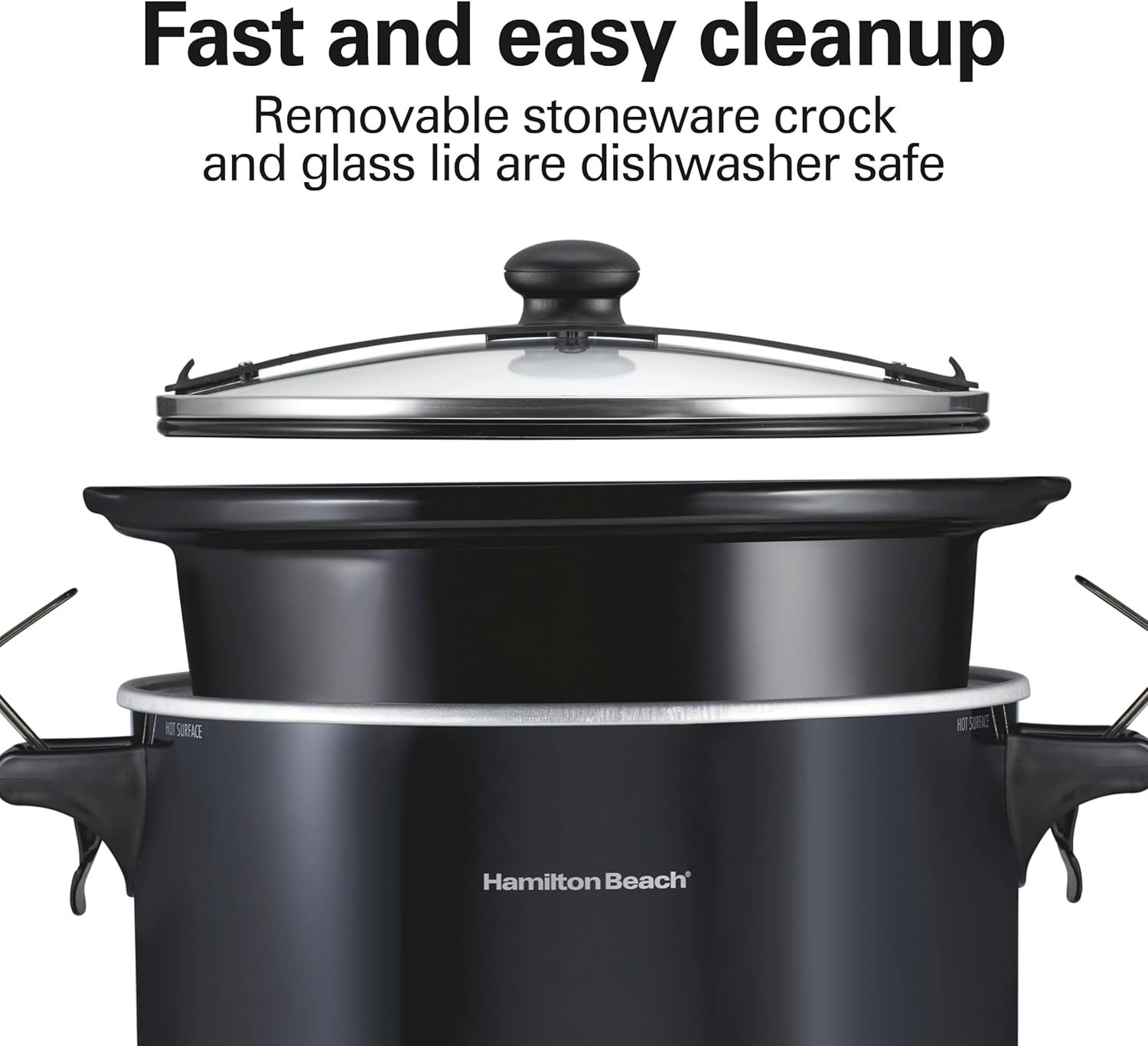 NEW Hamilton Beach Slow Cooker, Extra Large 10 Quart, Stay or Go Portable With Lid Lock, Dishwasher Safe Crock, Black (33195)