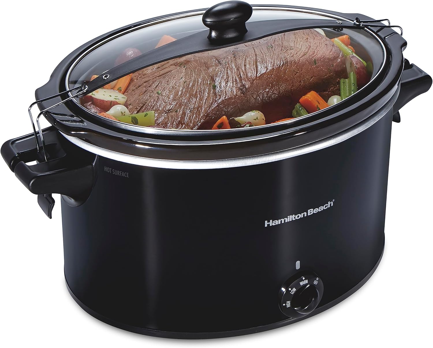 NEW Hamilton Beach Slow Cooker, Extra Large 10 Quart, Stay or Go Portable With Lid Lock, Dishwasher Safe Crock, Black (33195)