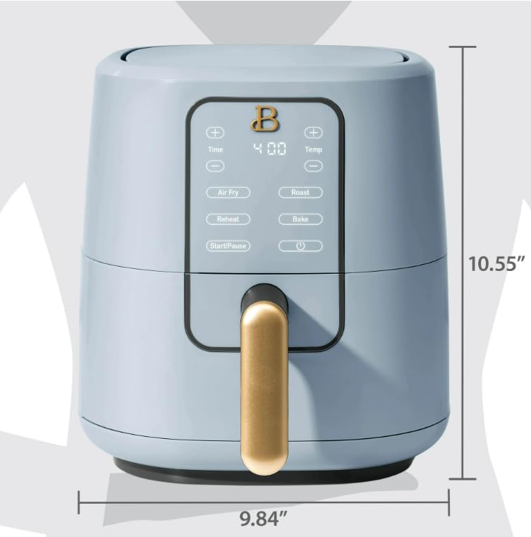 NEW Beautiful 3 Qt Air Fryer with TurboCrisp Technology, Cornflower Blue by Drew Barrymore