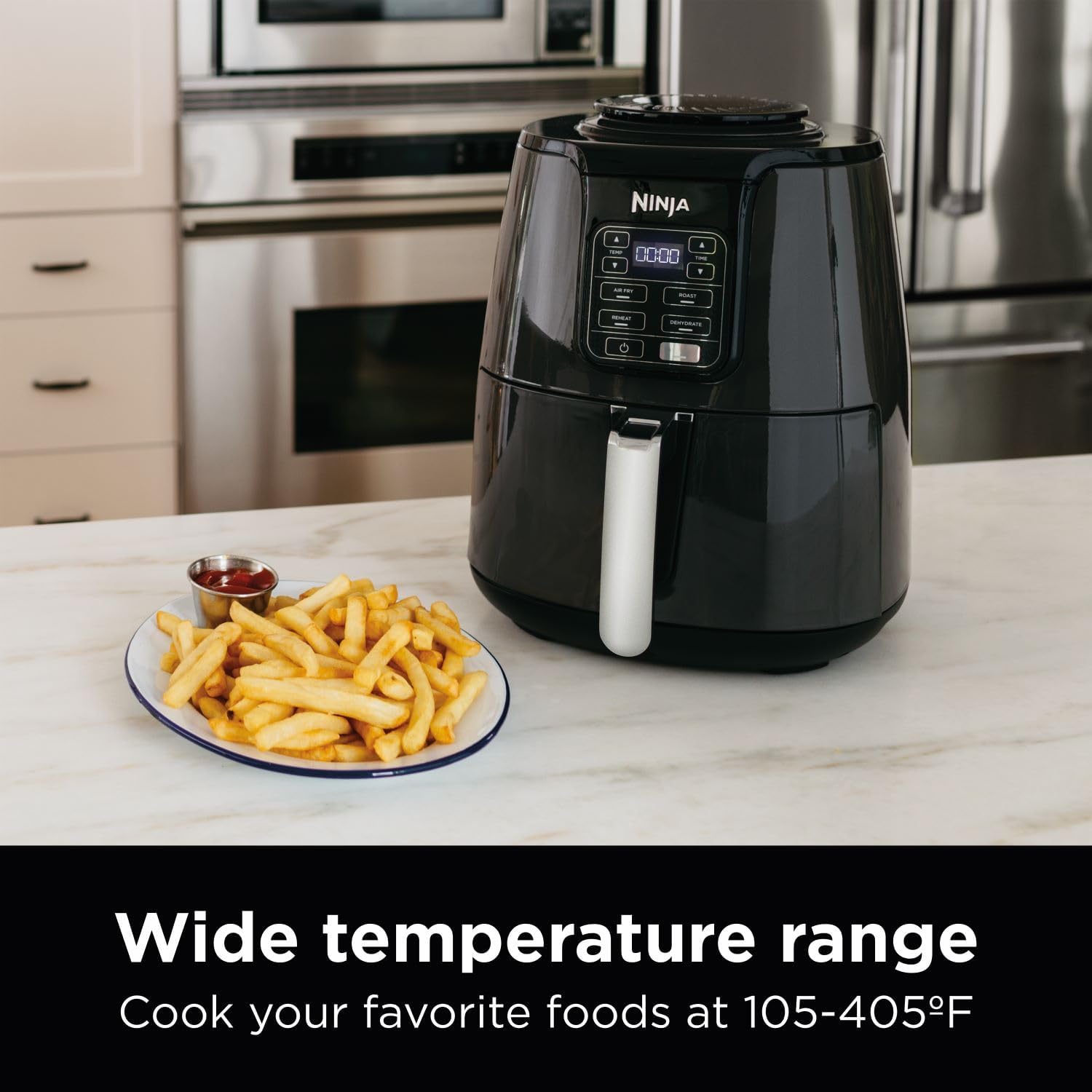  NEW Ninja Air Fryer, Roast, Bake, Air Fry, Roast, Broil, Reheats, & Dehydrates, 4-in-1, Fries, Frozen Food, Veggies, and Juicy Meat, Less Oil, Easy Meals,... Style:4 QT