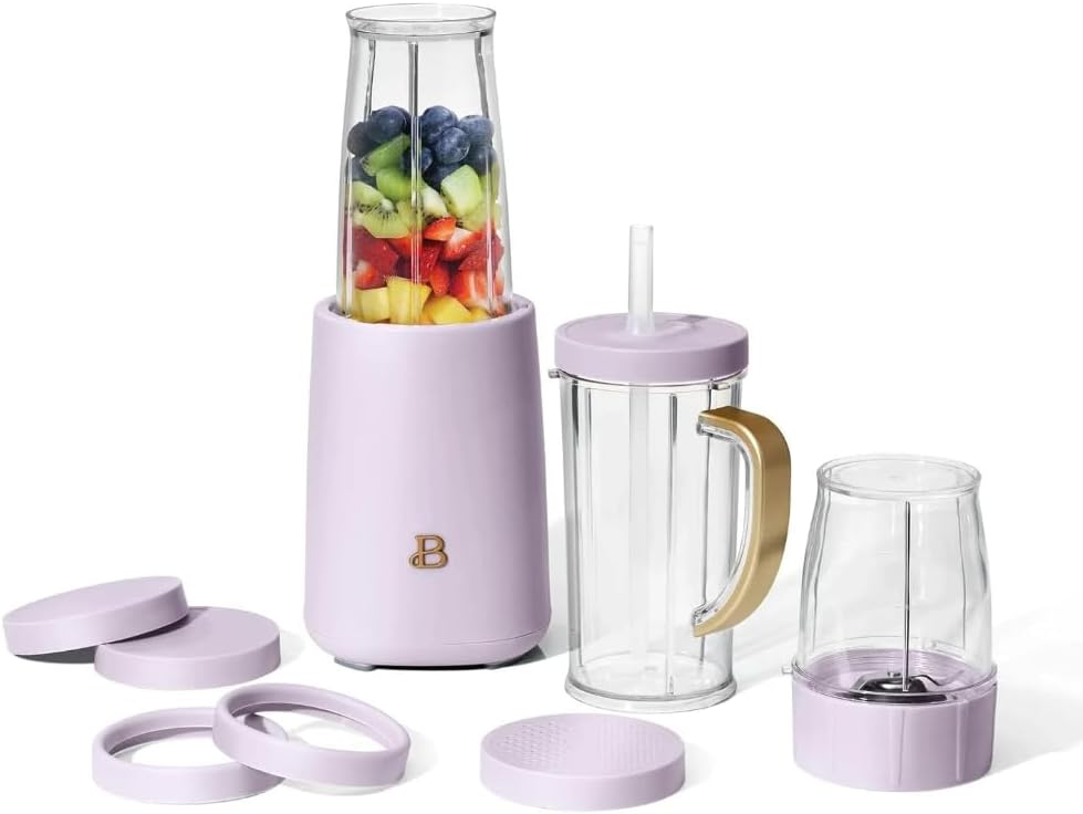 NEW Generic Beautiful Personal Blender, 12 Piece Set by Drew Barrymore (Lavender)