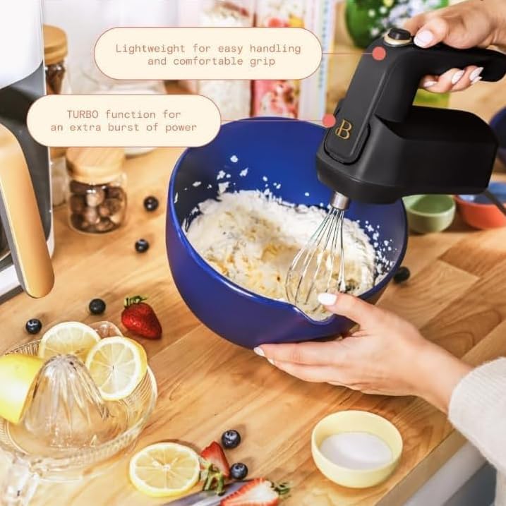 NEW Beautiful 6-Speed Electric Hand Mixer, Black Sesame by Drew Barrymore