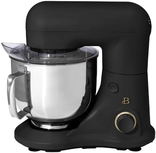NEW Beautiful 5.3 Qt Stand Mixer, Lightweight & Powerful with Tilt-Head, Powerful 300-watt mixing system & 12 optimal speed settings White Icing by Drew Barrymore (Black Sesame)