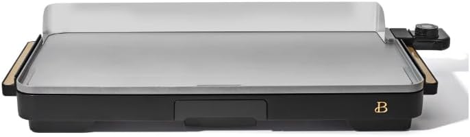 NEW Beautiful XL Electric Griddle 12"" x 22""- PFOA/PFOS-Free Non-Stick Coating, Premium Quantum2, Removable heat control by Drew Barrymore (Black Sesame)