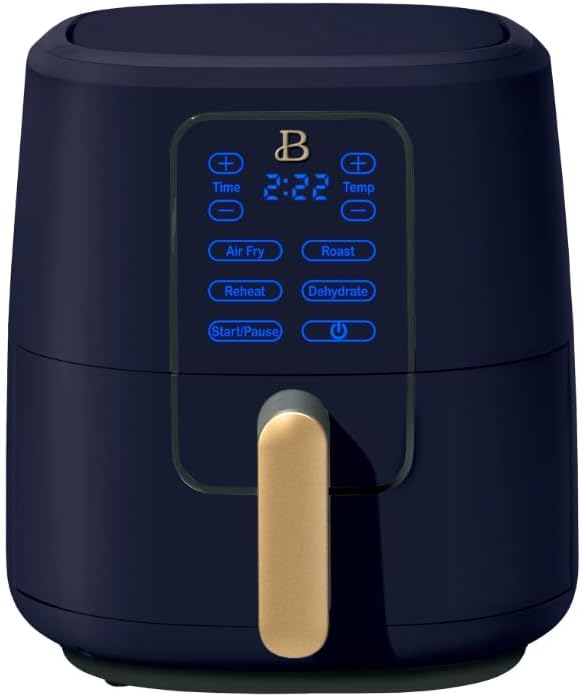 NEW Beautiful 6 Qt Air Fryer with TurboCrisp Technology and Touch-Activated Display, Starry Night by Drew Barrymore, Blue