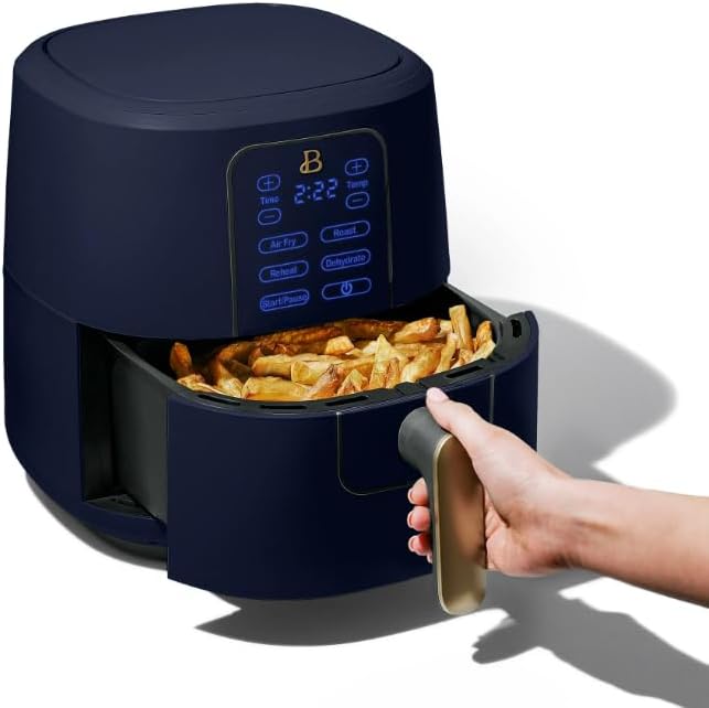 NEW Beautiful 6 Qt Air Fryer with TurboCrisp Technology and Touch-Activated Display, Starry Night by Drew Barrymore, Blue