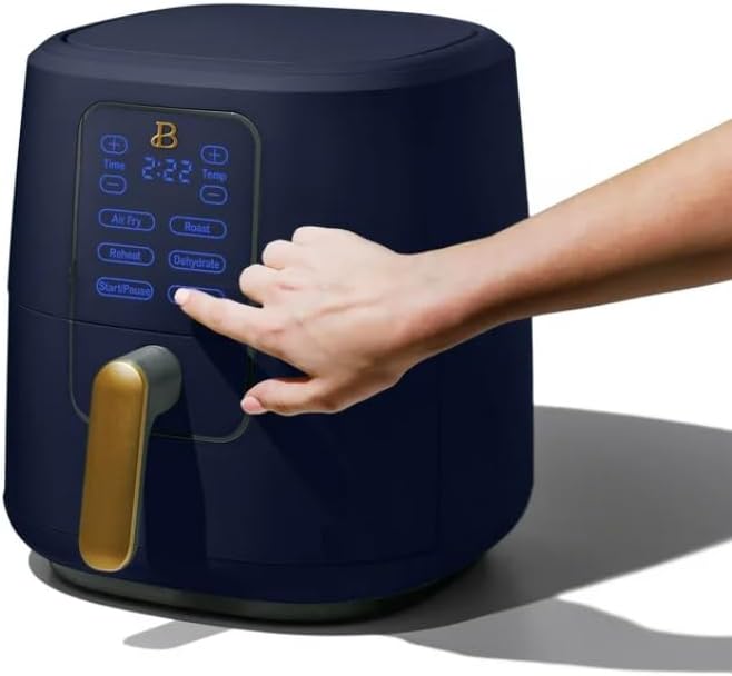 NEW Beautiful 6 Qt Air Fryer with TurboCrisp Technology and Touch-Activated Display, Starry Night by Drew Barrymore, Blue