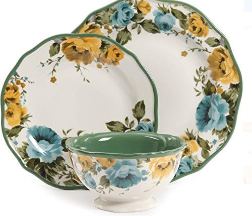 The Pioneer Woman Rose Shadow 12-Piece Dinnerware Set