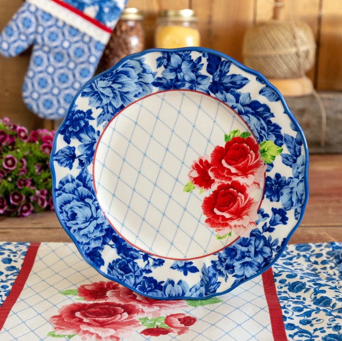 NEW The Pioneer Woman Heritage Floral 12-Piece Stoneware Dinnerware Set