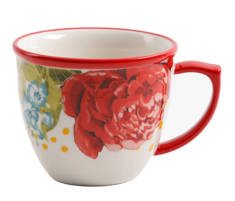 NEW The Pioneer 2 Woman Blossom Jubilee 4-Piece 16-Ounce Coffee Cup Set
