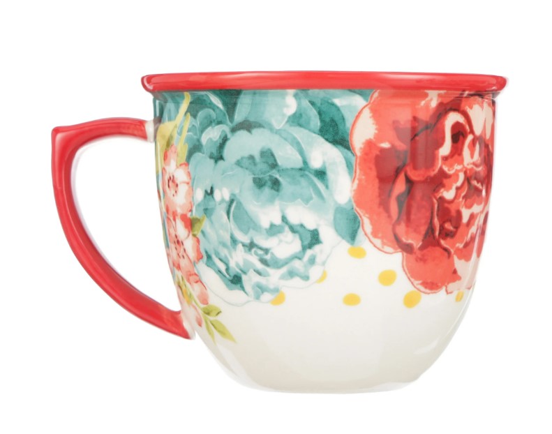 NEW The Pioneer 2 Woman Blossom Jubilee 4-Piece 16-Ounce Coffee Cup Set