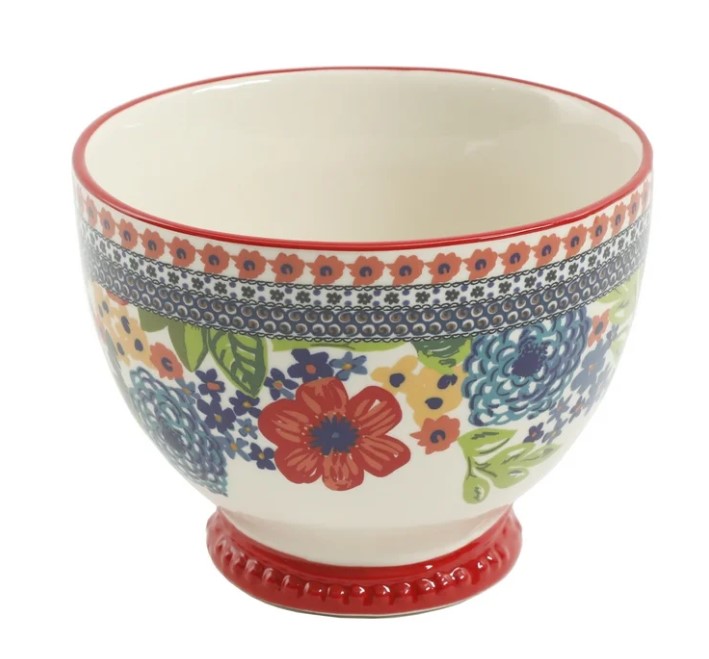 NEW The Pioneer Woman Dazzling Dahlias Red Ceramic 4-Piece Mug Set