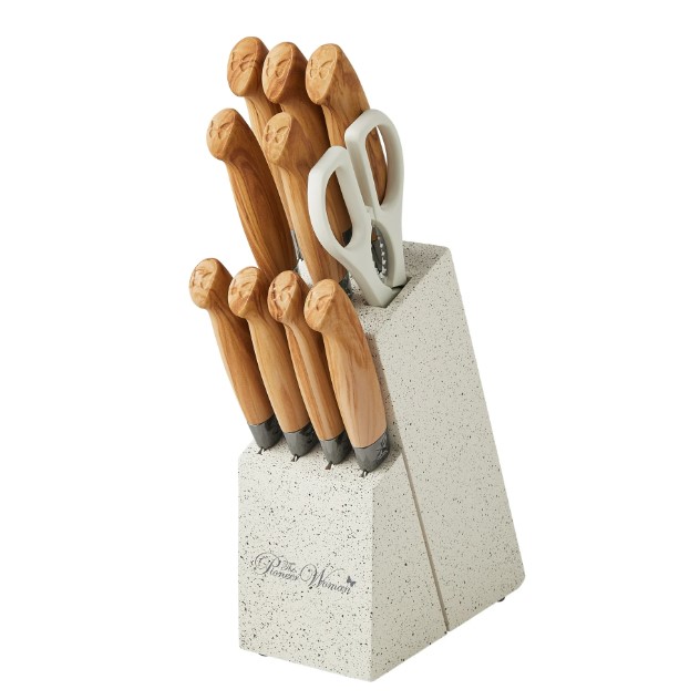 NEW The Pioneer Woman 11-Piece Stainless Steel Knife Block Set, Linen Speckle Search on Amazon   Search on ebay