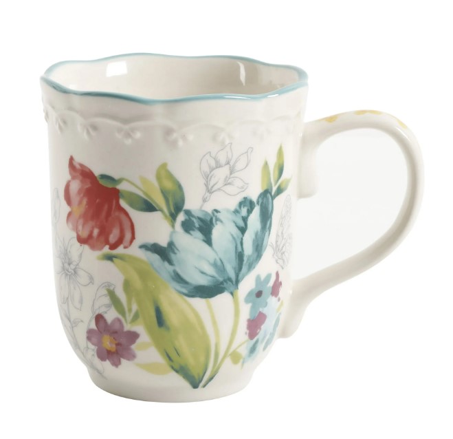 NEW The Pioneer Woman Blooming Bouquet Multi-Color Ceramic 18-Ounce Mug 