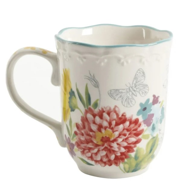 NEW The Pioneer Woman Blooming Bouquet Multi-Color Ceramic 18-Ounce Mug 