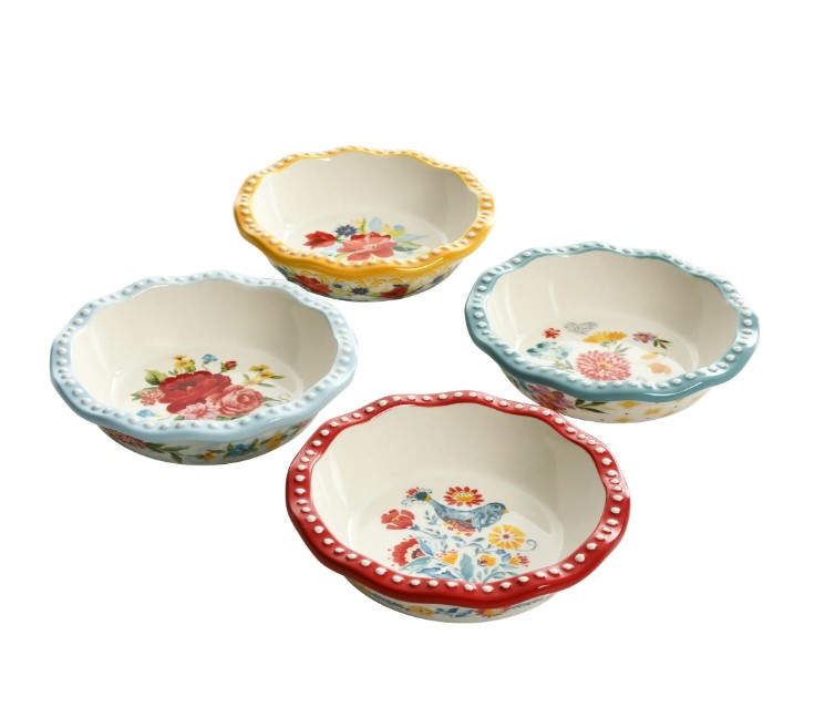 NEW The Pioneer Woman Floral Medley 5.5-inch Mini Pie Pans, 4-Pack