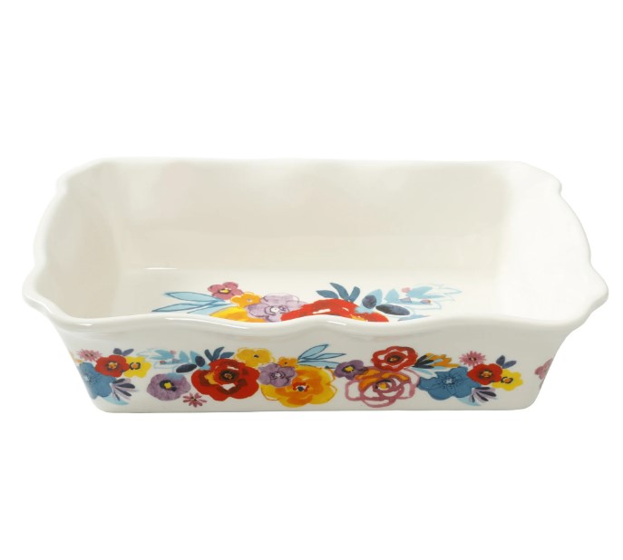 The Pioneer Woman 14.57-inch Stoneware Pie & Loaf Pan, 2 Count