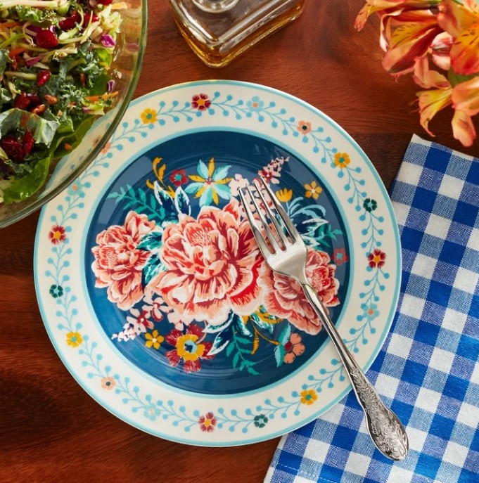 NEW The Pioneer Woman Keepsake Floral Stoneware Salad Plate ( Copy of 4) 