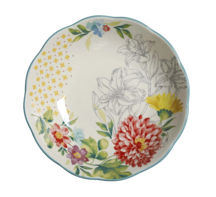 New The Pioneer Woman Blooming Bouquet Ceramic 7.5-inch Pasta Bowl ( Copy of 4)