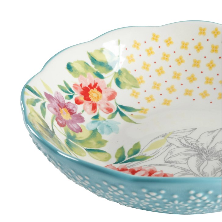 New The Pioneer Woman Blooming Bouquet Ceramic 7.5-inch Pasta Bowl ( Copy of 4)