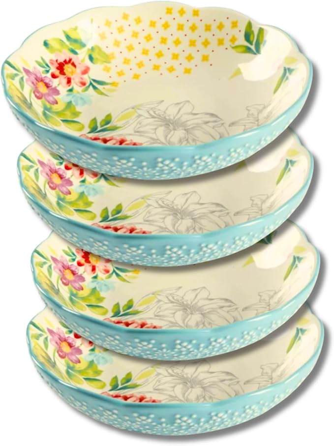 New The Pioneer Woman Blooming Bouquet Ceramic 7.5-inch Pasta Bowl ( Copy of 4)