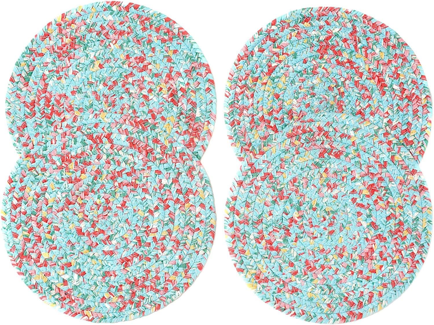 NEW The Pioneer Woman Vintage Floral Braided Placemat (Round), Pack of 4