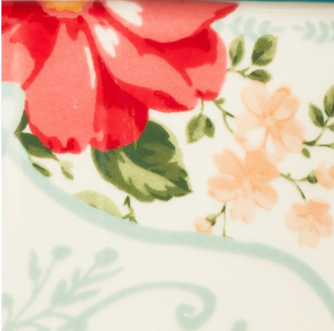NEW The Pioneer Woman Vintage Floral Stoneware Utensil Crock, 7"