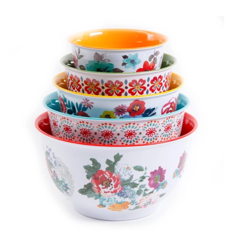 NEW The Pioneer Woman Country Garden Melamine Mixing Bowl Set, 10-Piece Set