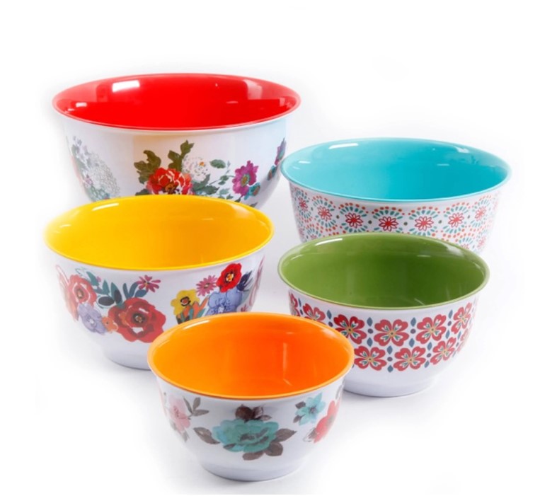NEW The Pioneer Woman Country Garden Melamine Mixing Bowl Set, 10-Piece Set